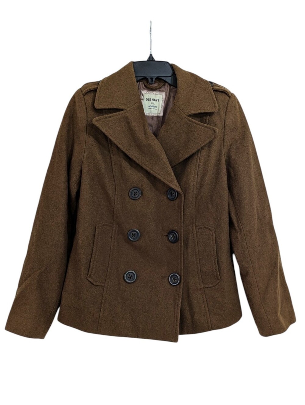 Old Navy Pea Coat - Dark Tan / Light Brown - Size Medium Womens